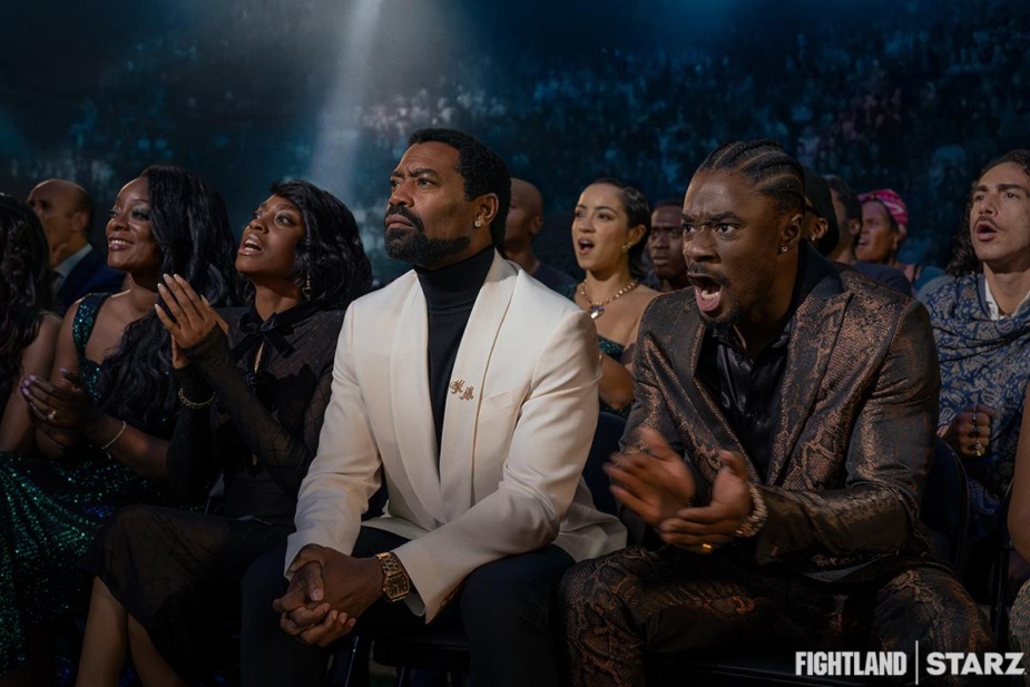 Anita-Joy Uwajeh som Cece Marshall, Nicholas Pinnock som Kingsley Marshall och Charles Babalola som Zeek Marshall i Fightland